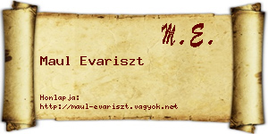 Maul Evariszt névjegykártya